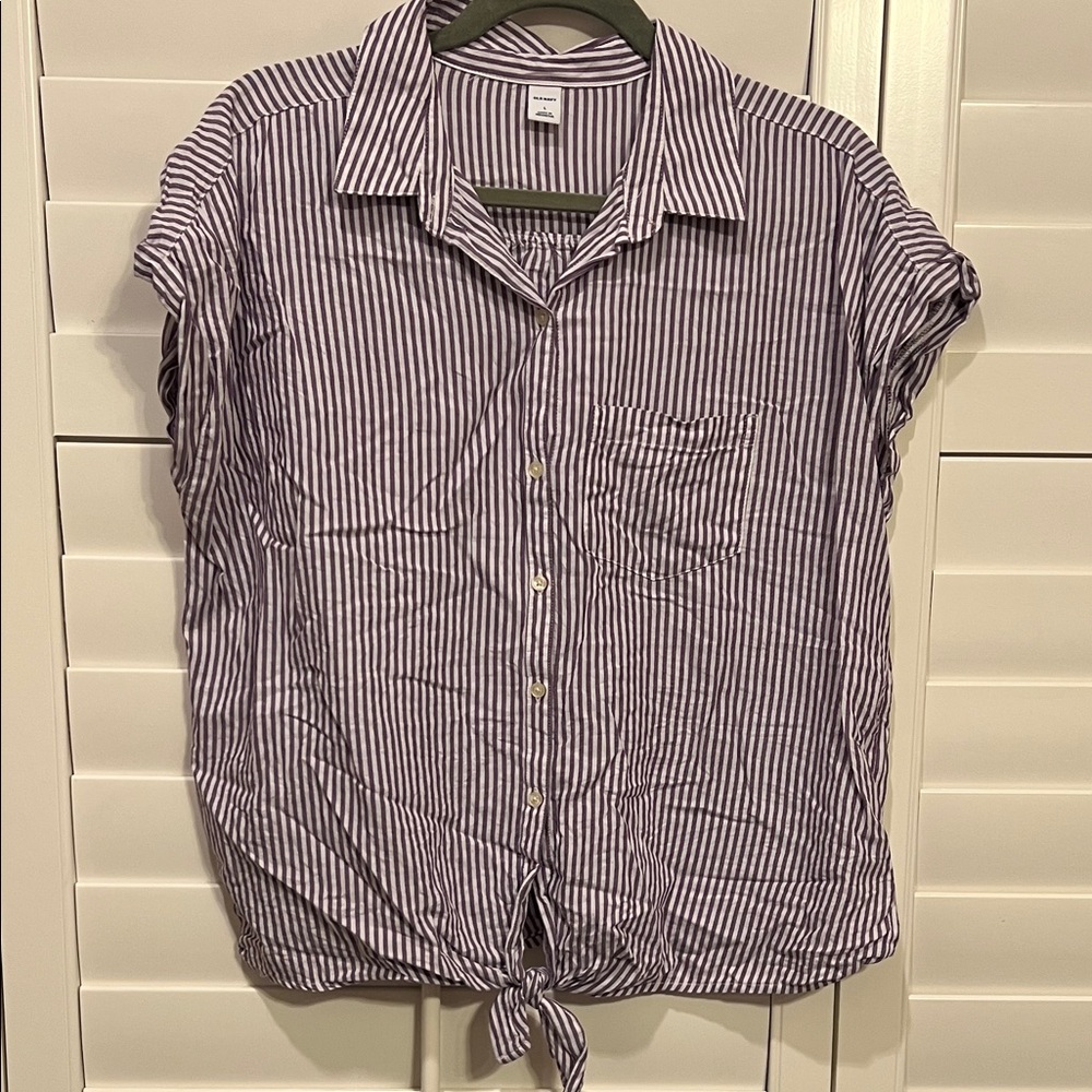 Old Navy Purple Striped Casual Shirt